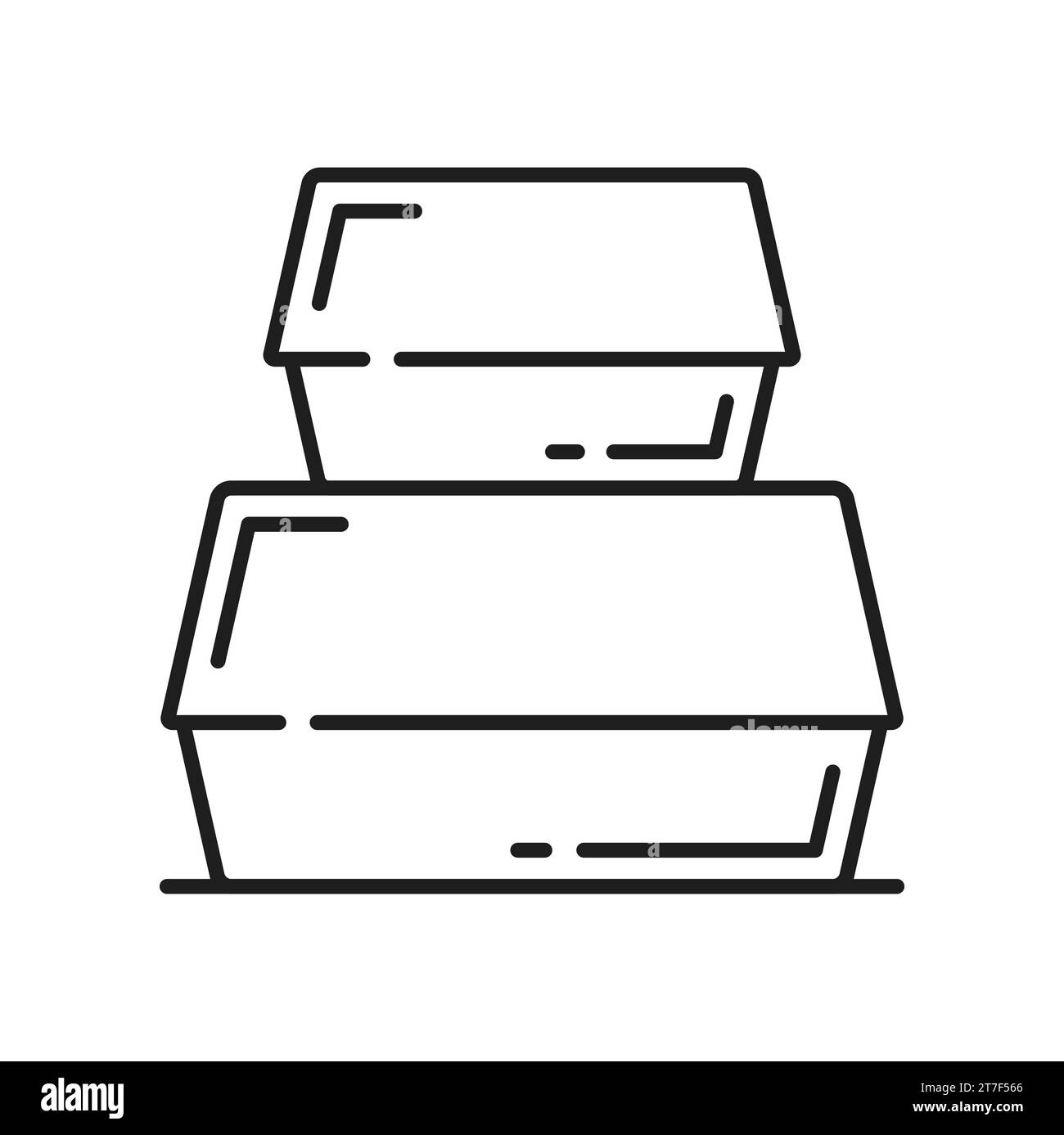 Cardboard fastfood box, packaging for lunch icon. Vector chinese food ...