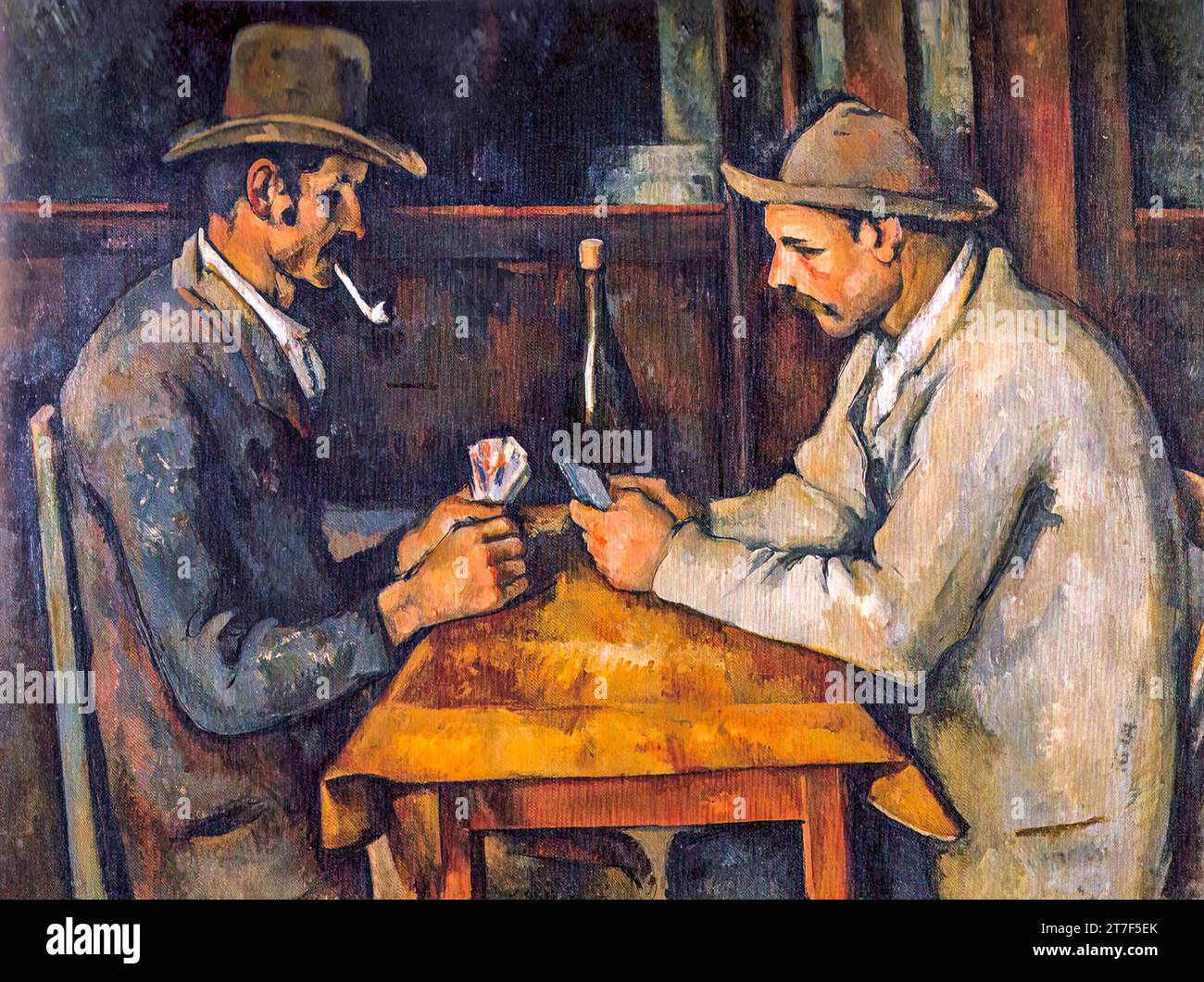 The Card Players, 1893-96 (oil on canvas) by Cezanne, Paul (1839-1906) / French Stock Vector