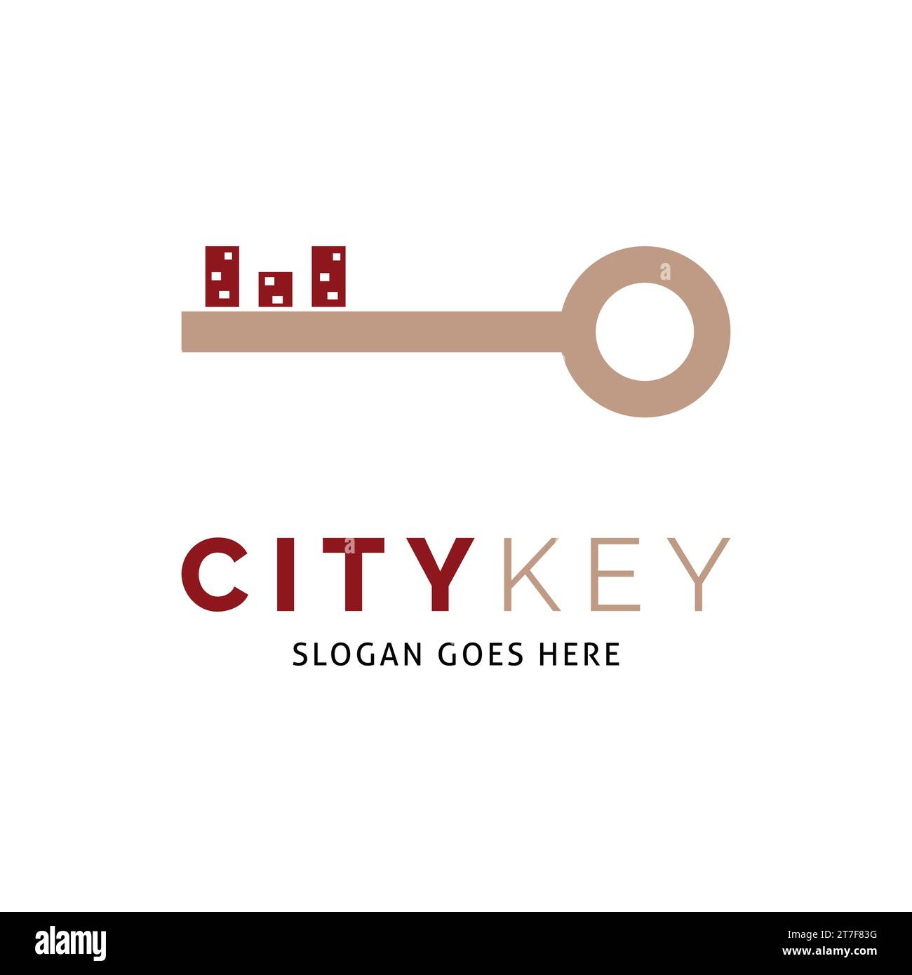 City Key Icon Vector Logo Template Illustration Design Stock Vector