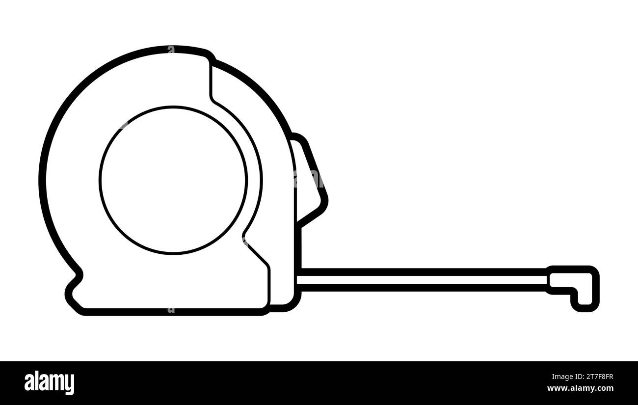 Illustration of tape measure. Repair working tool. Equipment for