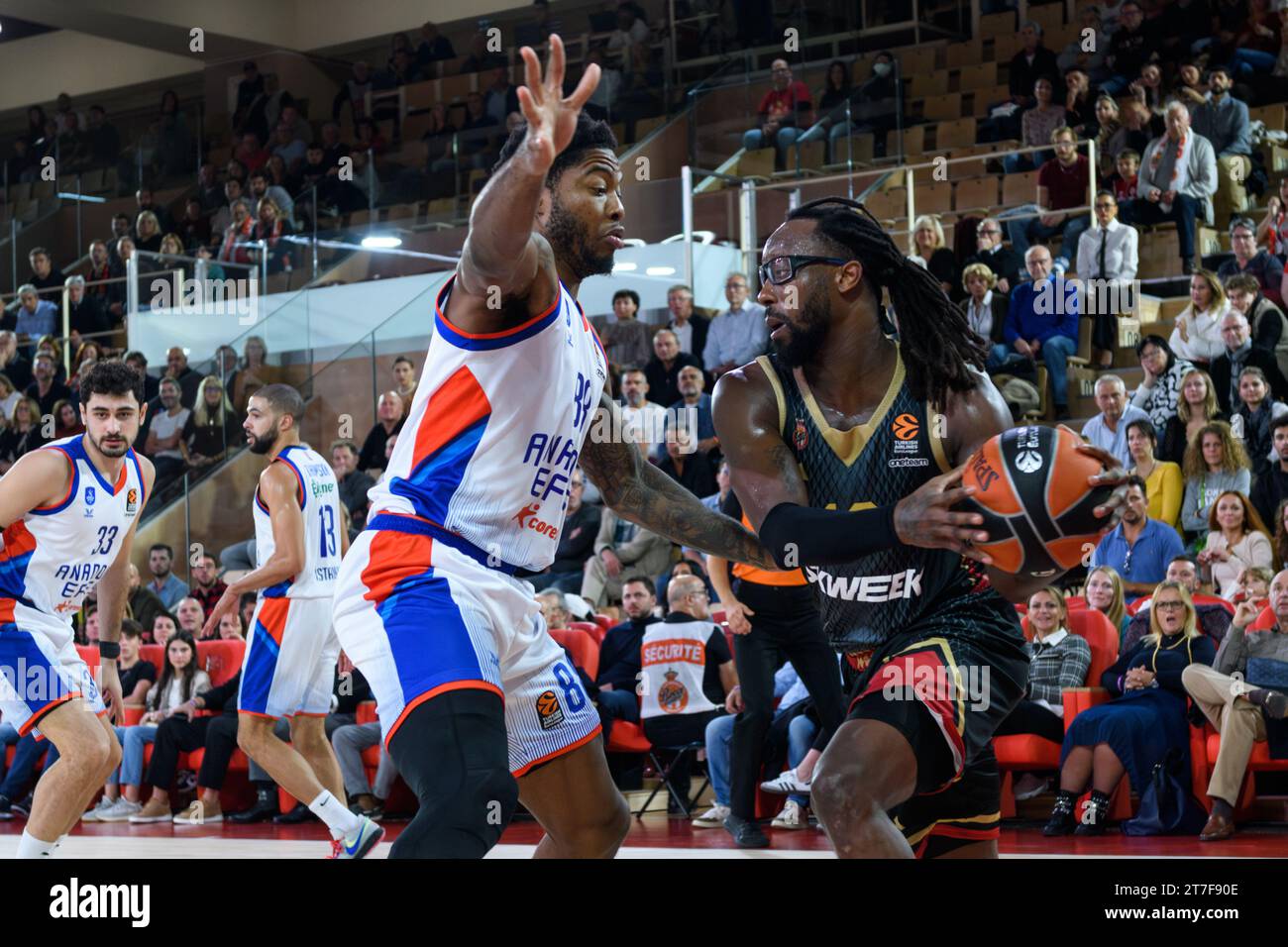 Tyrique Jones 88 of Efes Anadolu Istanbul and Monaco player 10 John