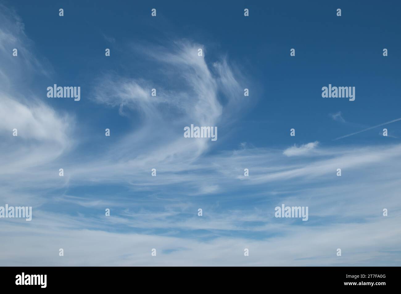 Cirrus clouds sky background. Stock Photo