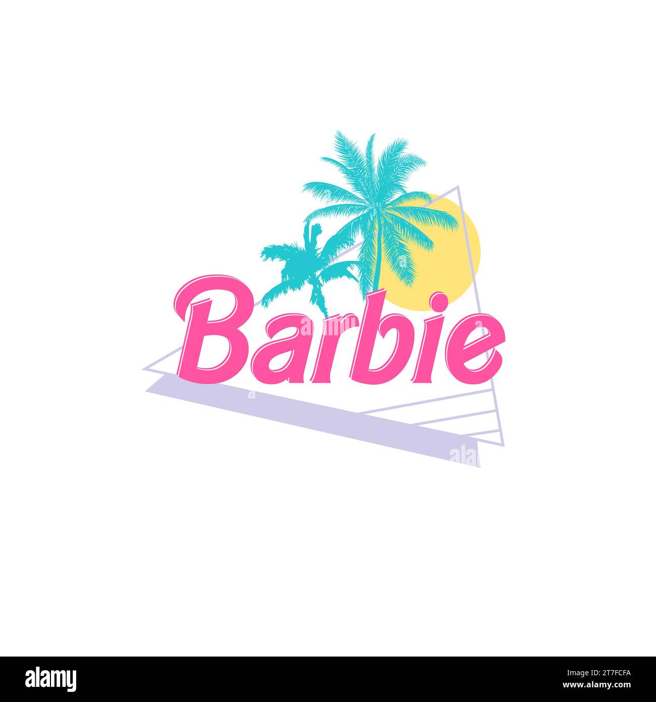 Barbie slogan with palms and sun, vector illustration Stock Vector Image & Art Alamy