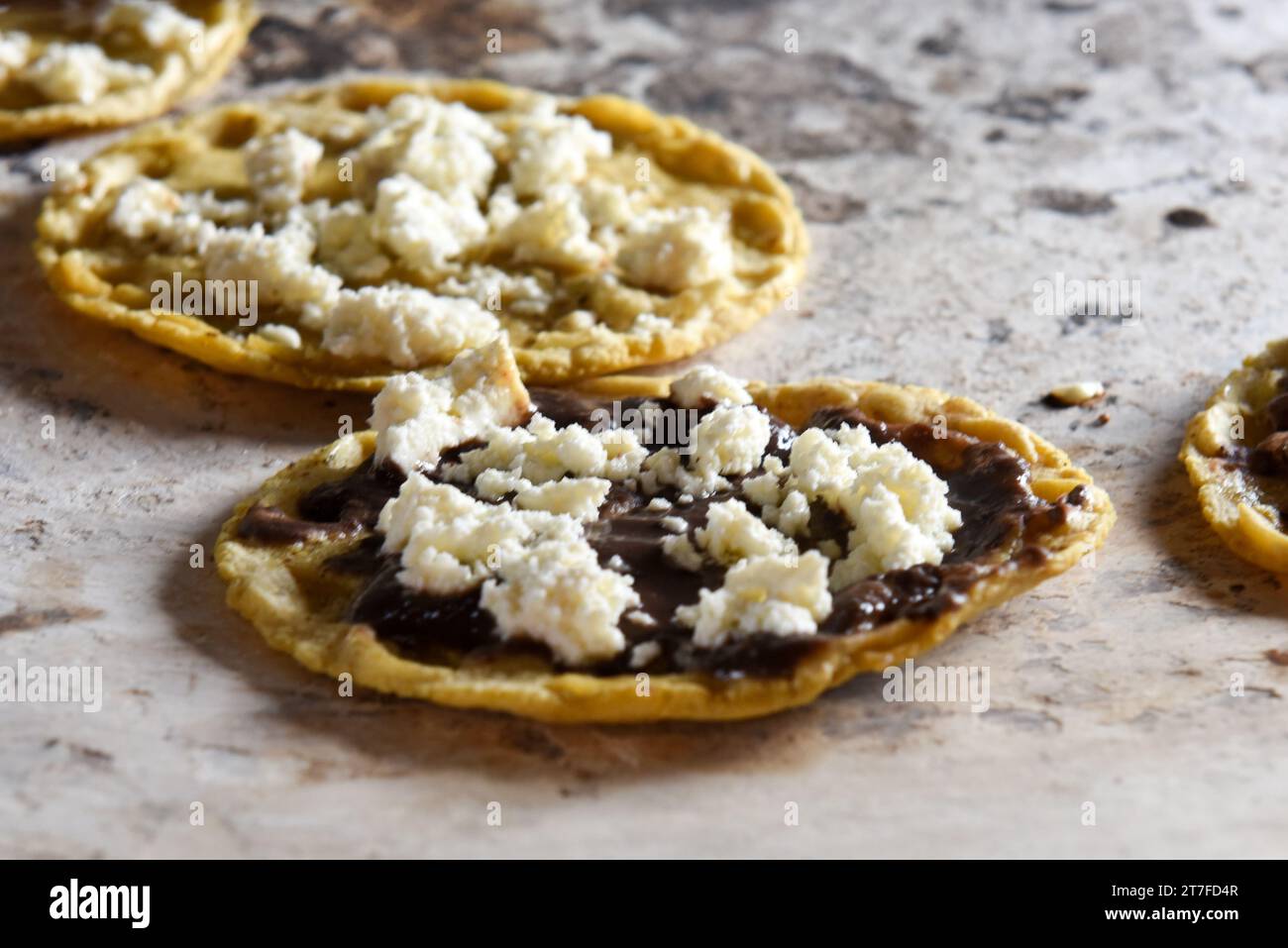 Tortillas with beans and cheese , Oaxaca Mexico Stock Photo Alamy
