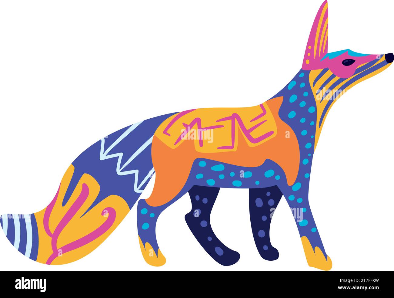 alebrije mexico fox Stock Vector