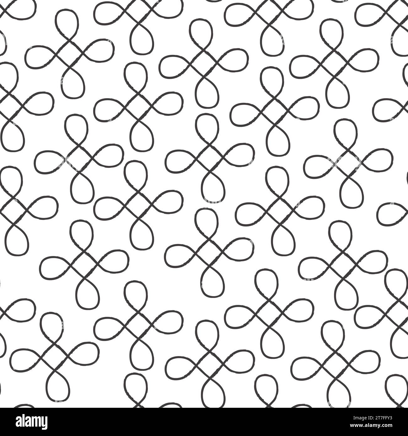 Pencil crosshatch swirls seamless pattern in hand drawn style Stock ...