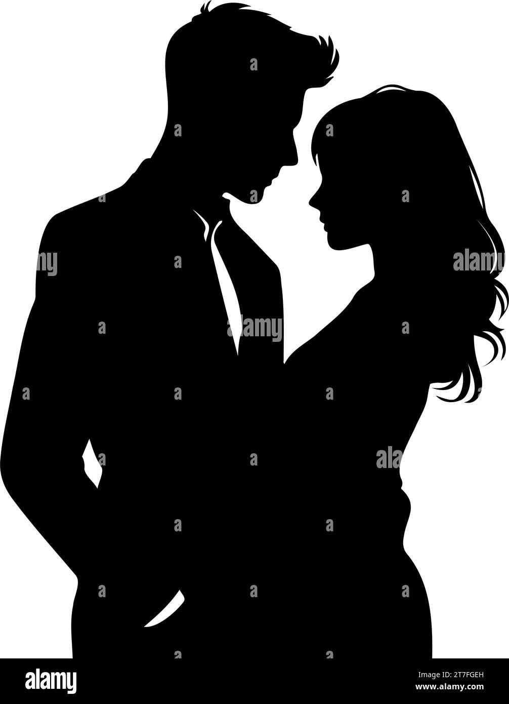 Couple lovers silhouette. vector illustration Stock Vector