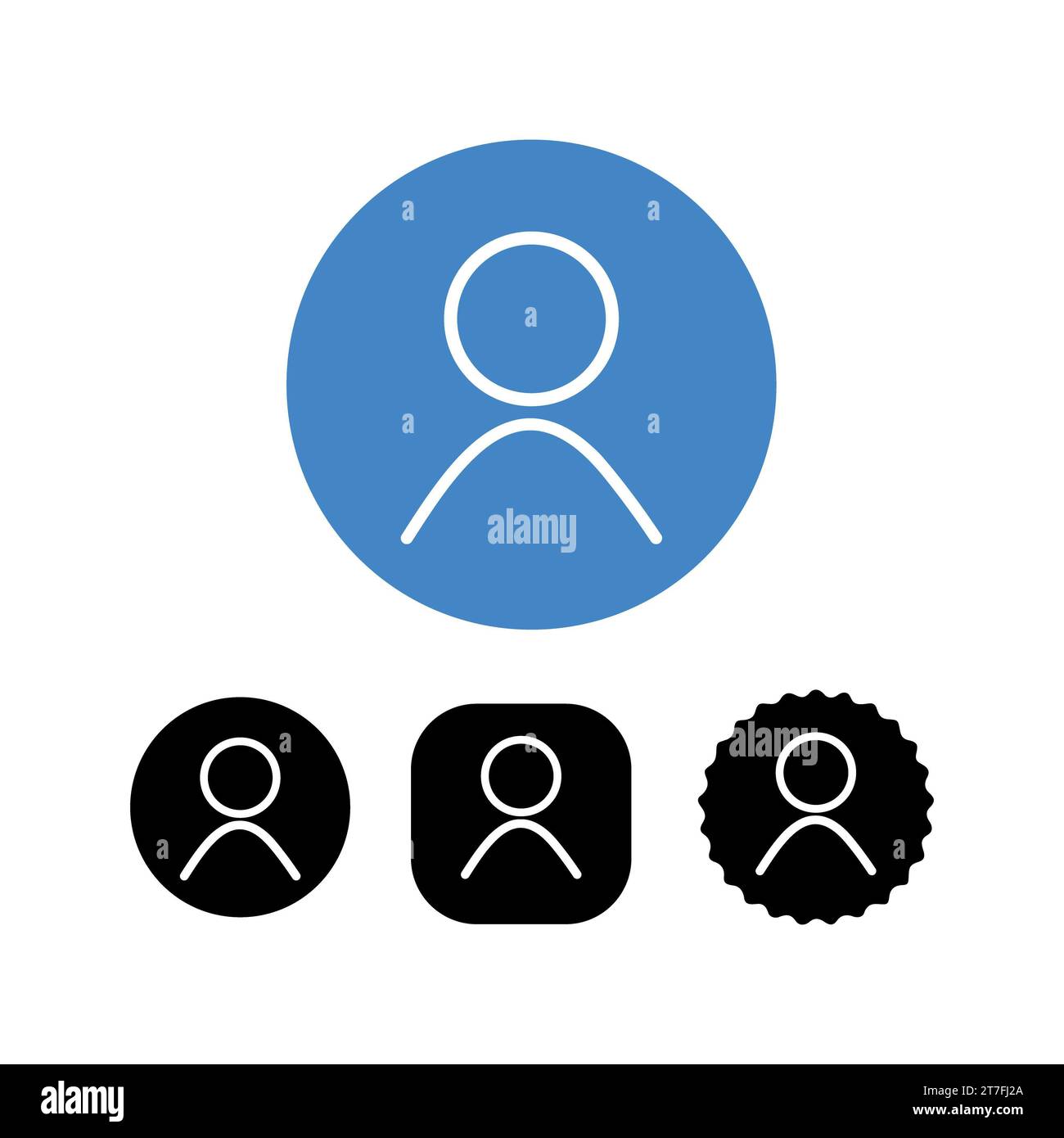 A user icon. Human person symbol. Avatar login sign. Blue circle button
