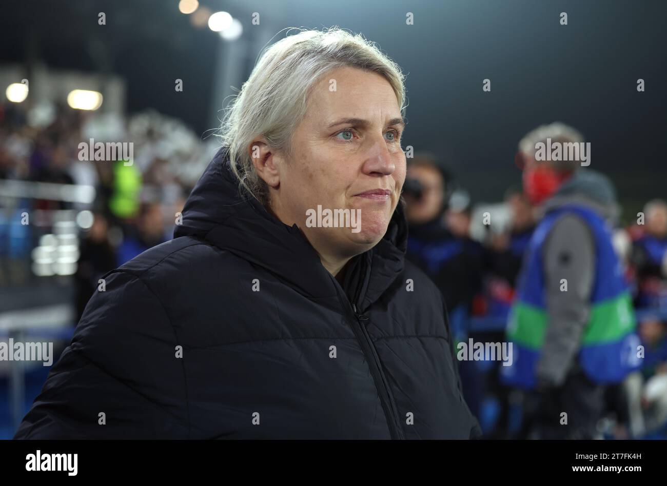Chelsea manager Emma Hayes before the UEFA Women's Champions League Group D match at the Estadio Alfredo Di Stefano in Madrid, Spain. Picture date: Wednesday November 15, 2023. Stock Photo