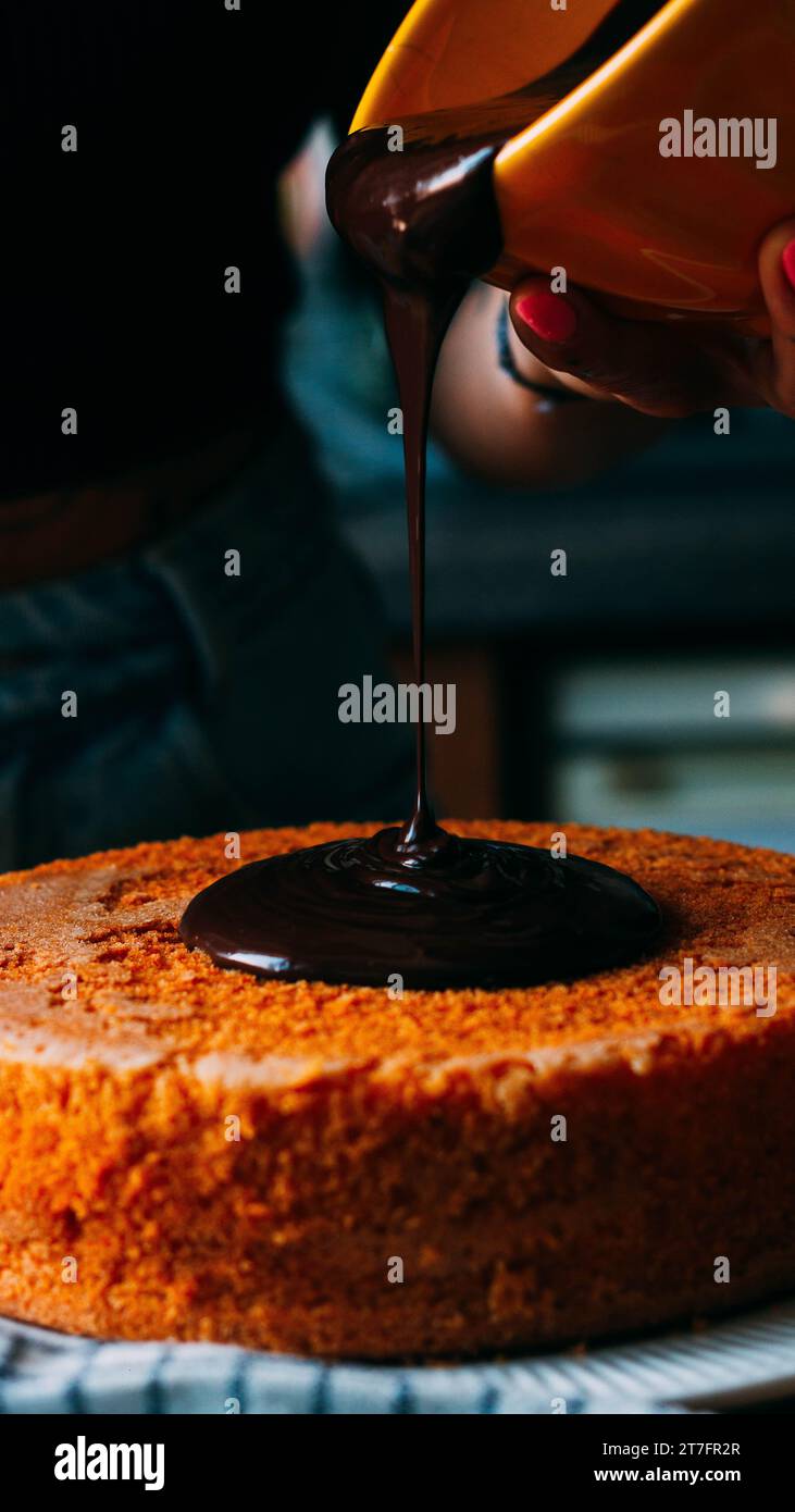 Torta con chocolate Stock Photo