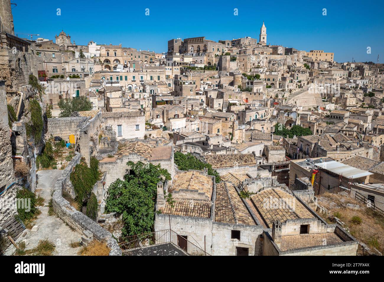 Matera is a city on a rocky outcrop in the region of Basilicata, in southern Italy Stock Photo