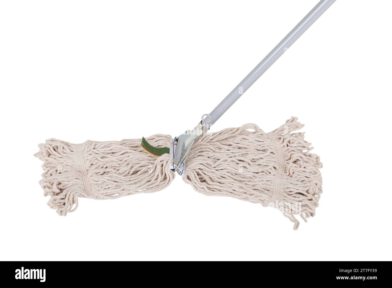 industrial cleaning mop head with metallic pole attached for cleaning