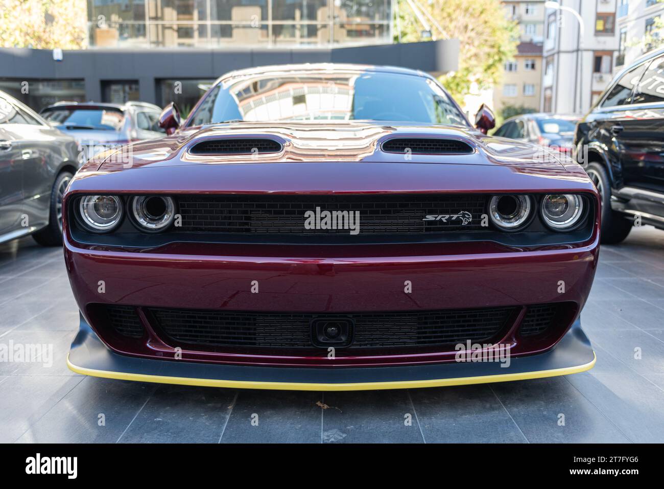 ISTANBUL, TURKEY NOVEMBER 12, 2023 Red 2022 Dodge Challenger SRT