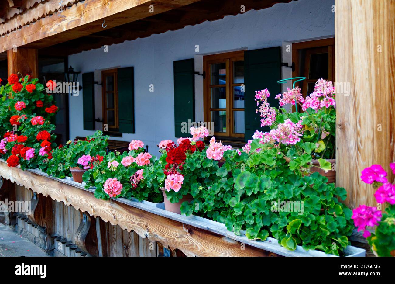 Bavaria germany traditional balcony flowers hi-res stock photography ...