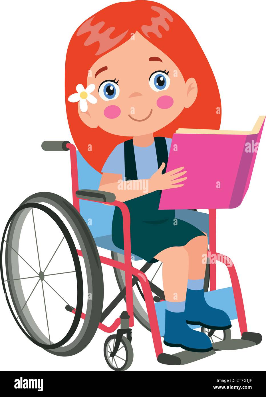 little kid sit on wheelchair and feel happy Stock Vector Image & Art ...