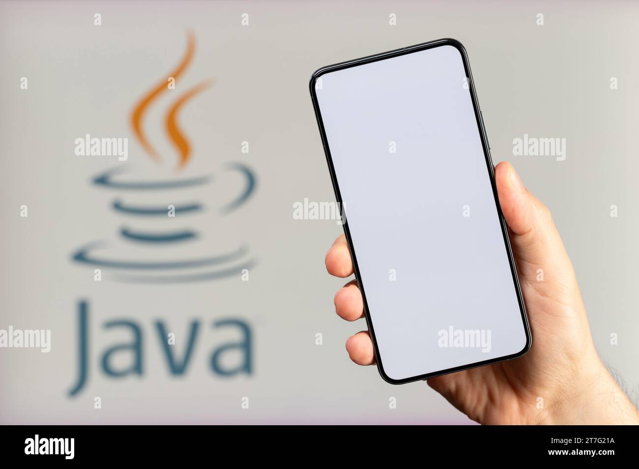 New York, USA - November 15, 2023: Creating new mobile app on Java ...