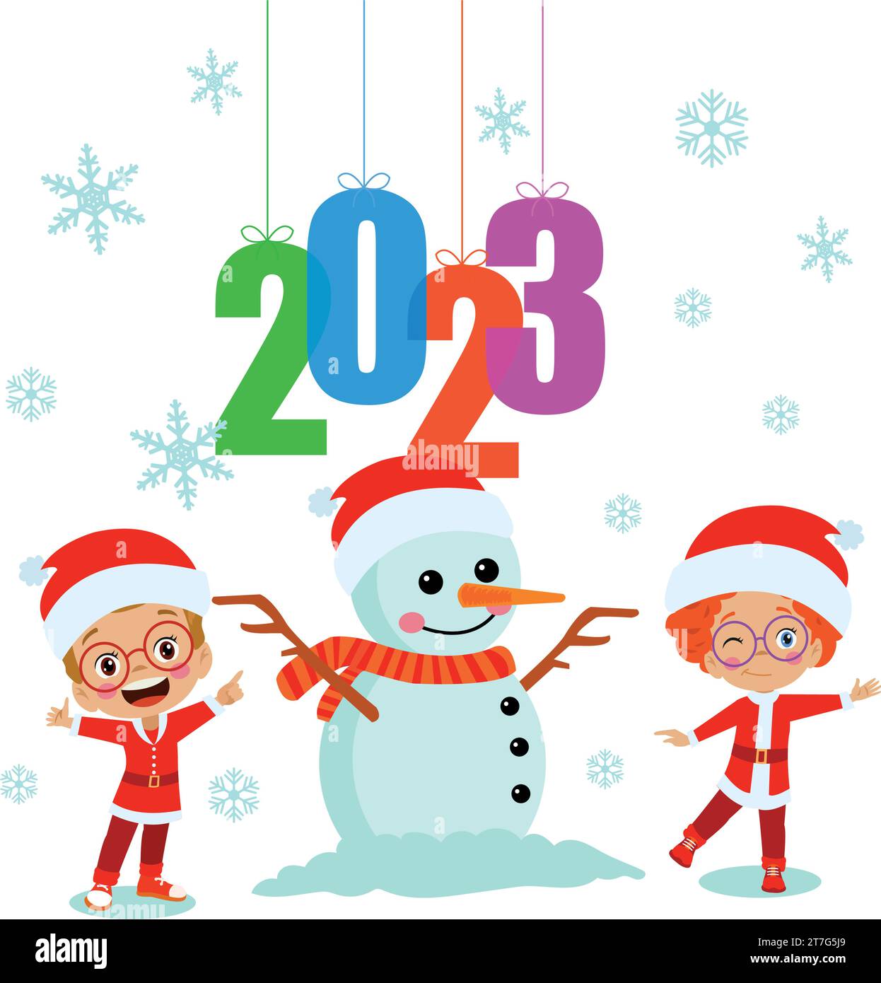 new year and happy kids Stock Vector Image & Art - Alamy