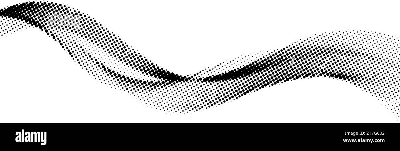 Halftone wave background. Dotted flowing shape wallpaper. Abstract wavy ...