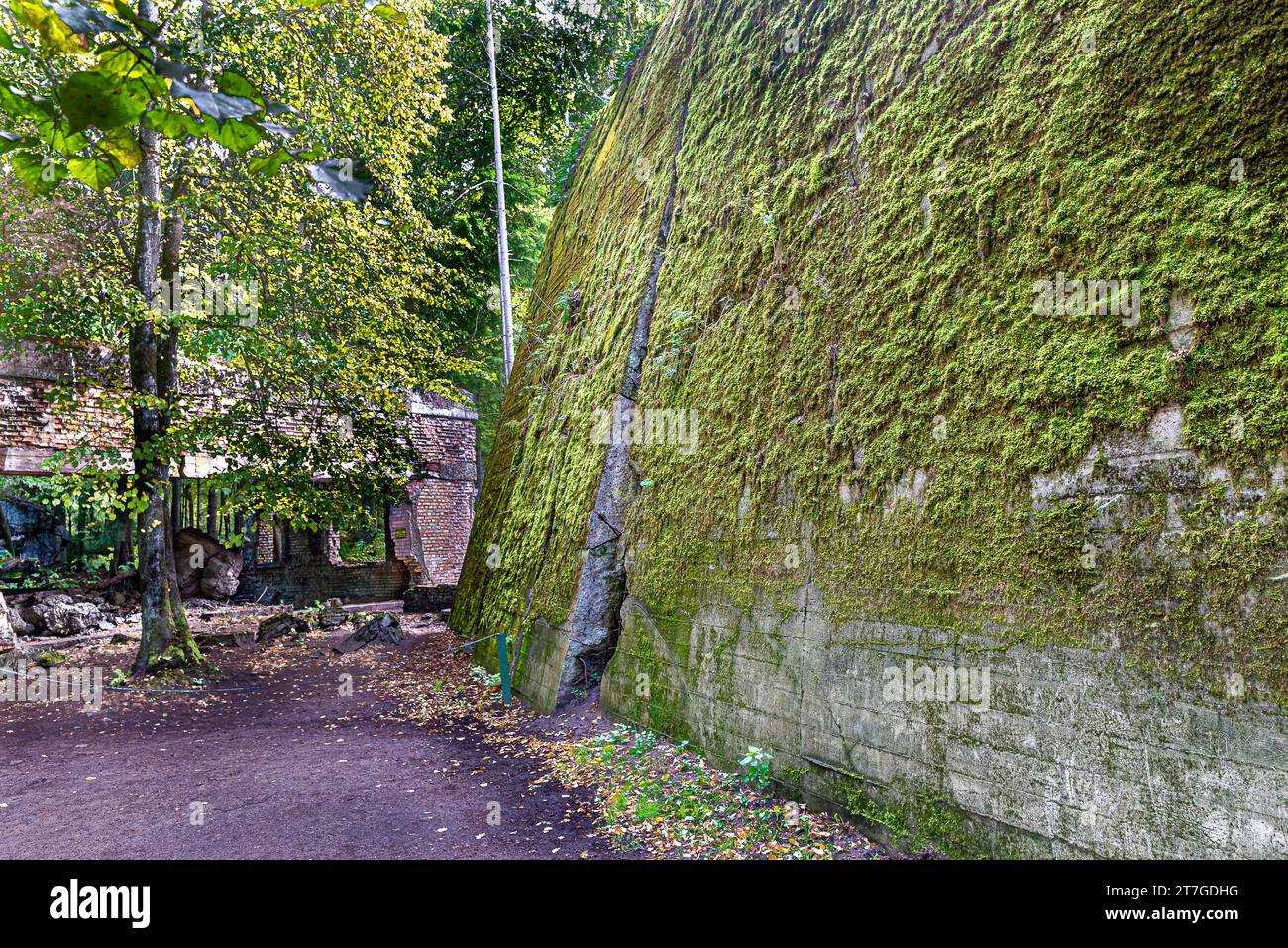 Wolf's Lair is a town of bunkers surrounded by forest, lakes and swamps. This is Adolf Hitler's largest and most recognizable field command. Stock Photo