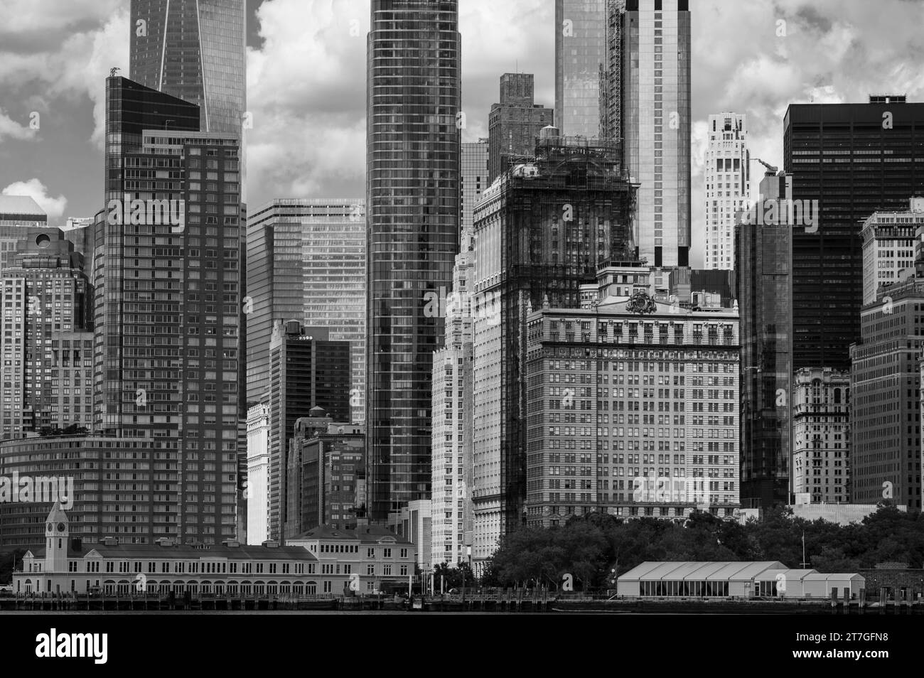 Closeup of the Manhattan Skyline in New York Stock Photo