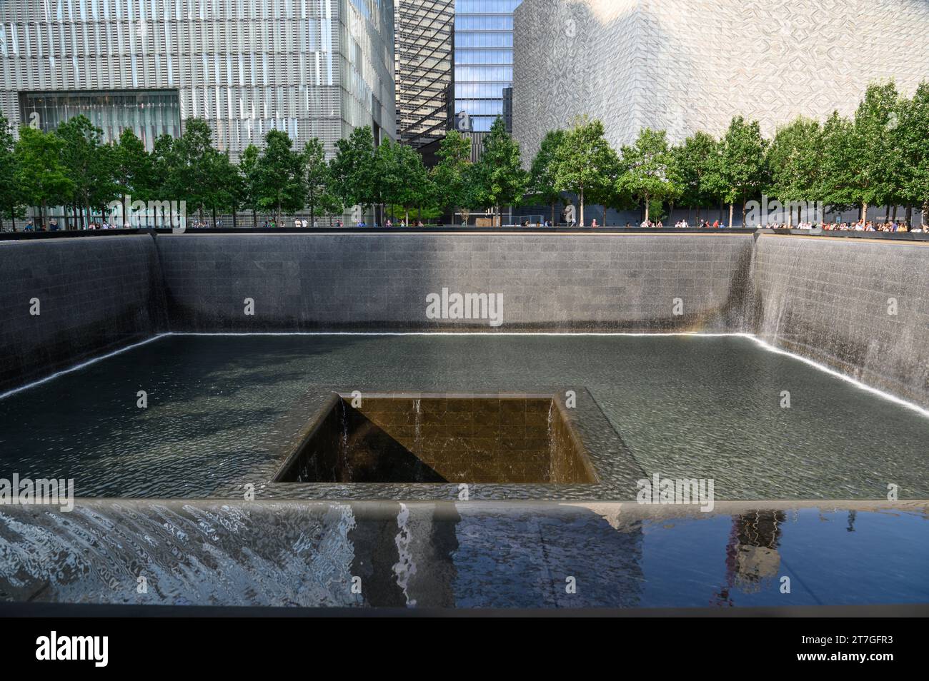 The 9/11 Memorial Fountains in New York City Stock Photo - Alamy