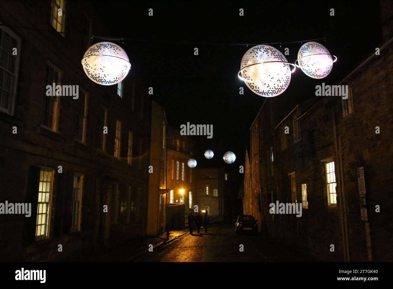 PLANETOÏDS, Artist - Pitaya (FRANCE), The galaxy comes to Durham in this immersive, hypnotic journey of floating stars, Durham City, UK, November 15th, 2023, Credit: DEW/Alamy Live News Stock Photo