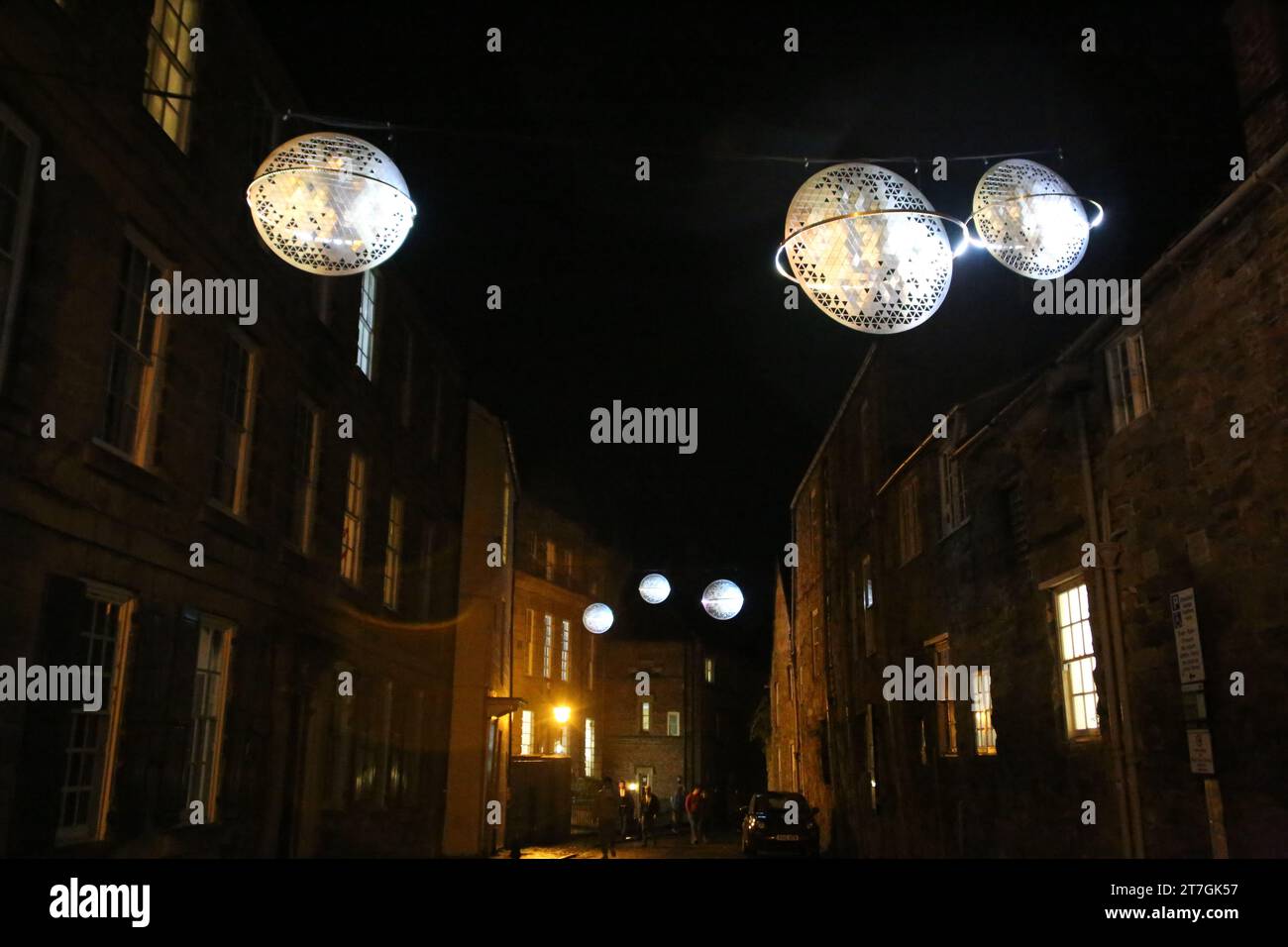 PLANETOÏDS, Artist - Pitaya (FRANCE), The galaxy comes to Durham in this immersive, hypnotic journey of floating stars, Durham City, UK, November 15th, 2023, Credit: DEW/Alamy Live News Stock Photo