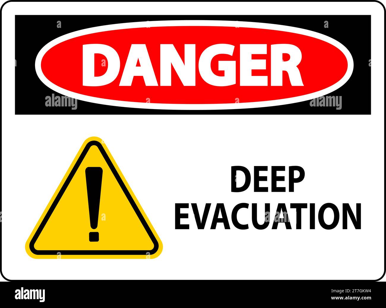 Danger Sign Deep Evacuation Stock Vector