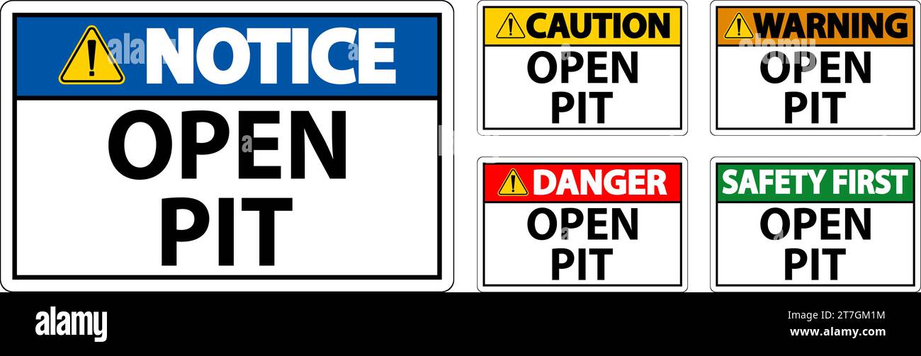 Danger Sign Open Pit Stock Vector Image & Art - Alamy
