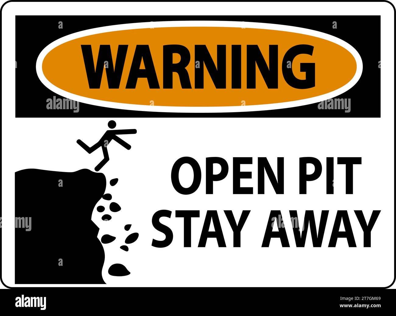 Warning Sign Open Pit, Stay Away Stock Vector Image & Art - Alamy