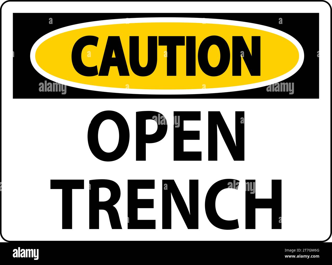 Caution Sign Open Trench Stock Vector Image & Art - Alamy