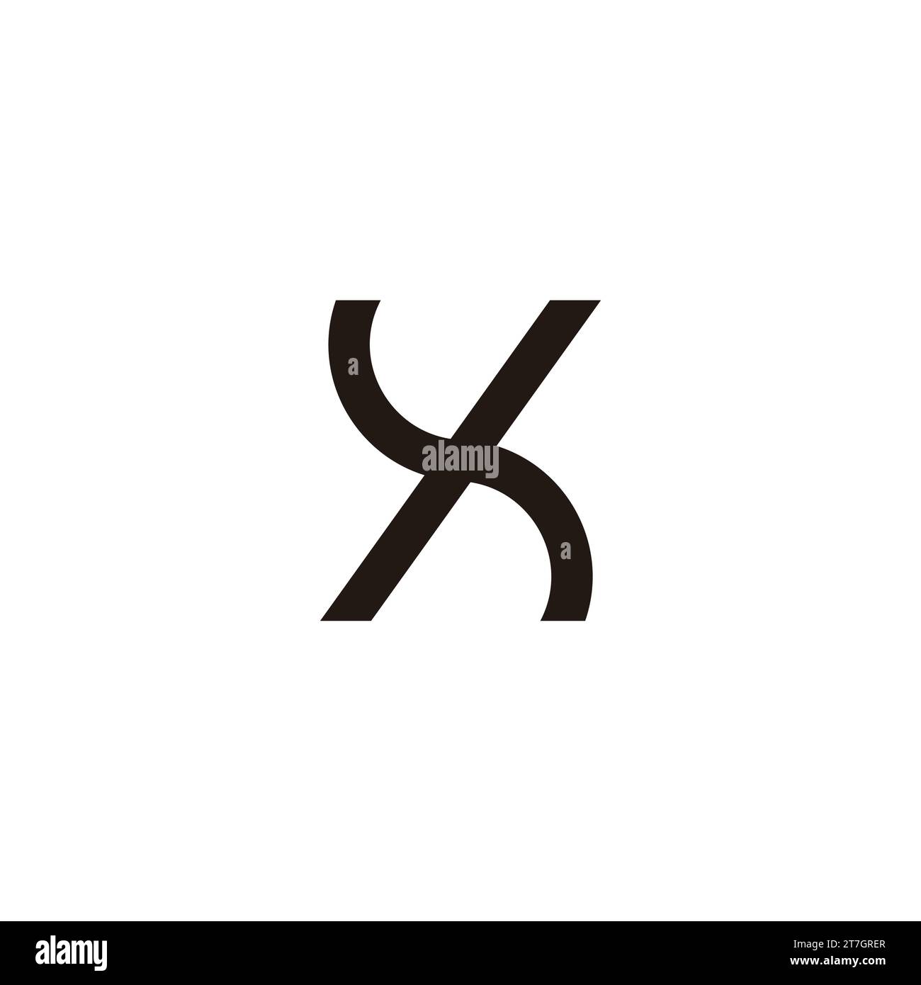letter kx simple linked line logo vector Stock Vector