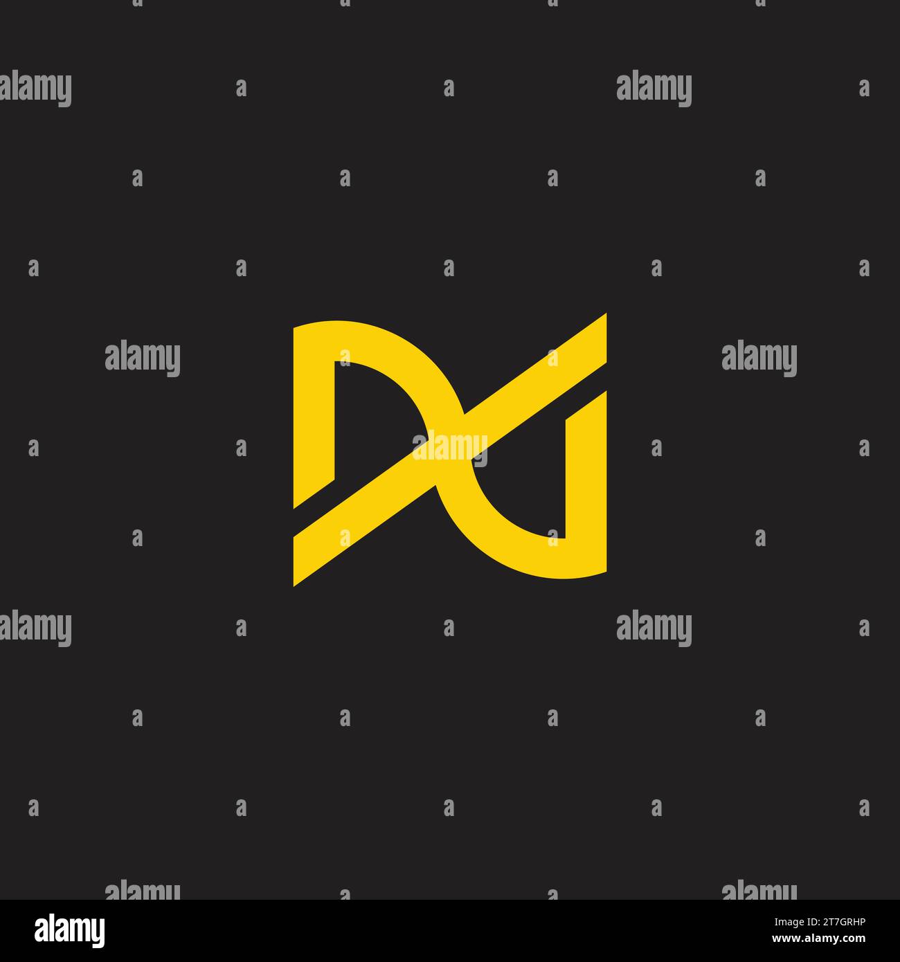 letter nx curves geometric line logo vector Stock Vector