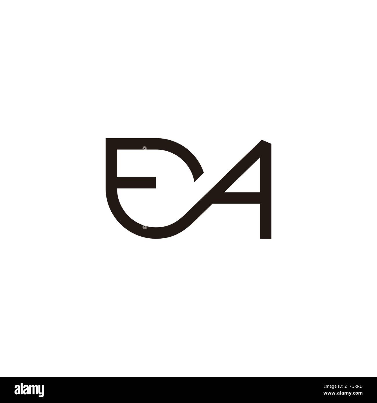 letter fa simple linear abstract logo vector Stock Vector
