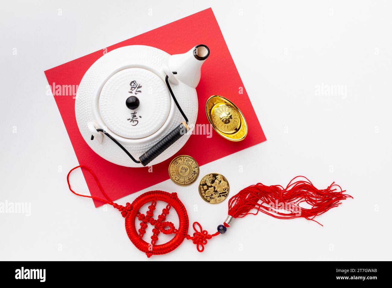 Chinese new year pendant teapot Stock Photo