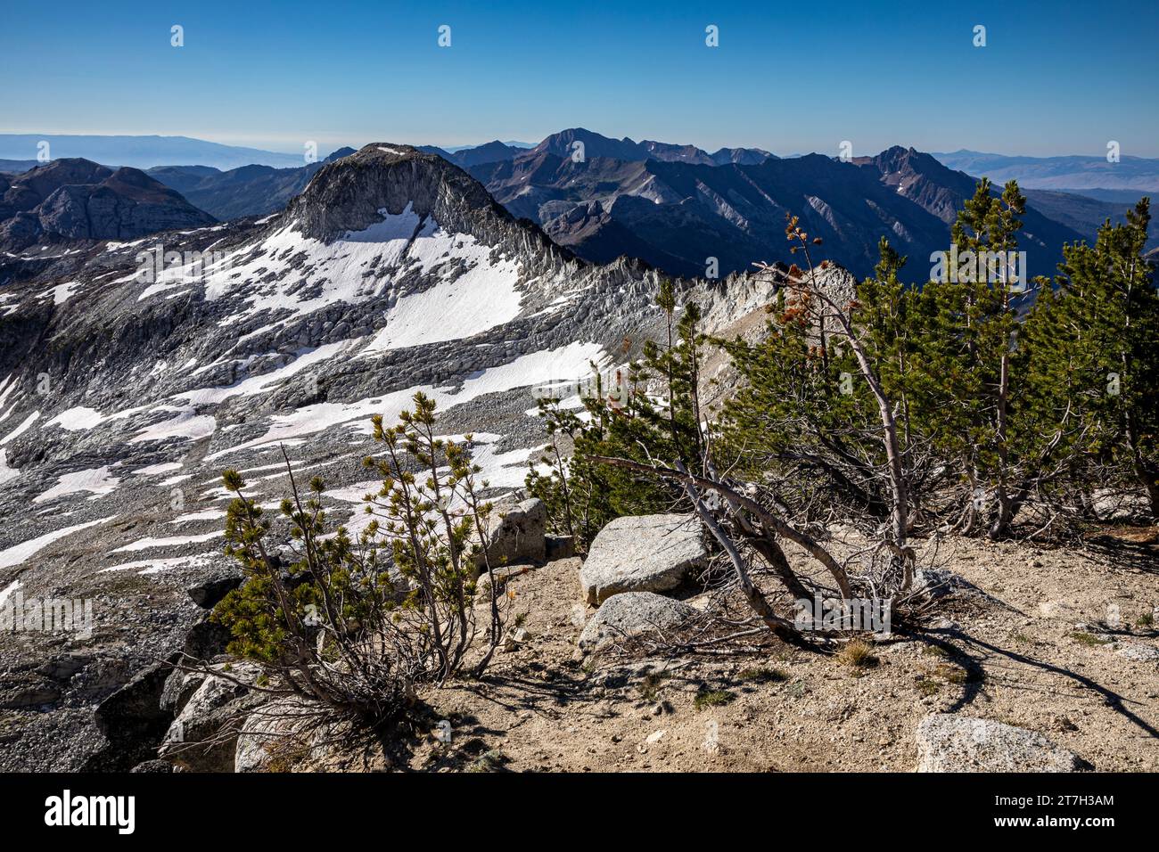 OR02736-00...OREGON - Overlooking the Glacier Lake Basin and the Wallowa Mountains from the summit of Eagle Cap in the Eagle Cap Wilderness. Stock Photo