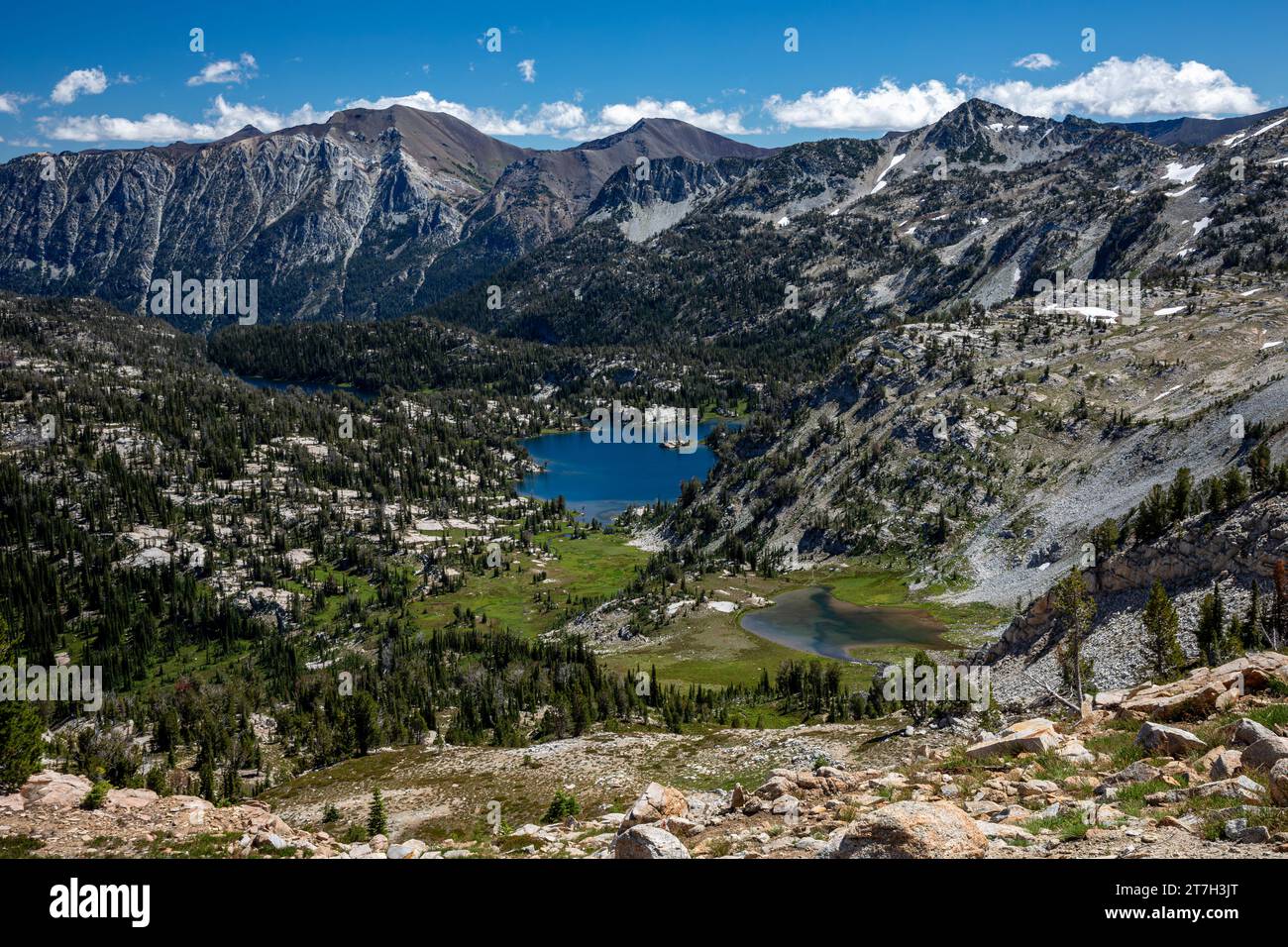 OR02743-00...OREGON - View of the Lakes Basin including Mirror and Moccasin Lakes in the Eagle Cap Wilderness area. Stock Photo