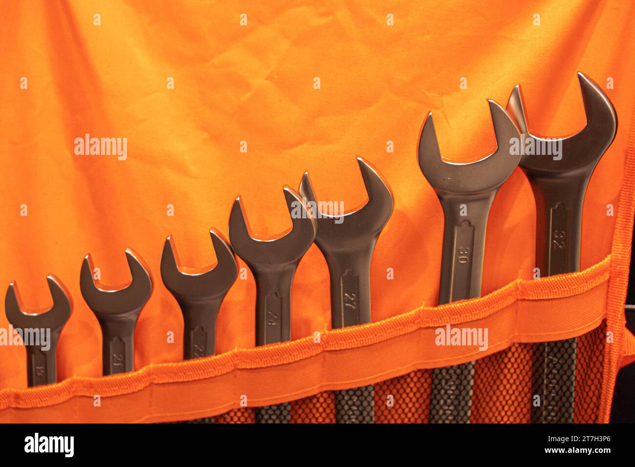Moscow, Russia. 8th Nov, 2023. A set of wrenches seen at the Mitex 2023 exhibition. Moscow International Tools Exhibition MITEX, is one of the biggest tools exhibitions in Russia with hundreds of participants every year. (Credit Image: © Alexander Sayganov/SOPA Images via ZUMA Press Wire) EDITORIAL USAGE ONLY! Not for Commercial USAGE! Stock Photo