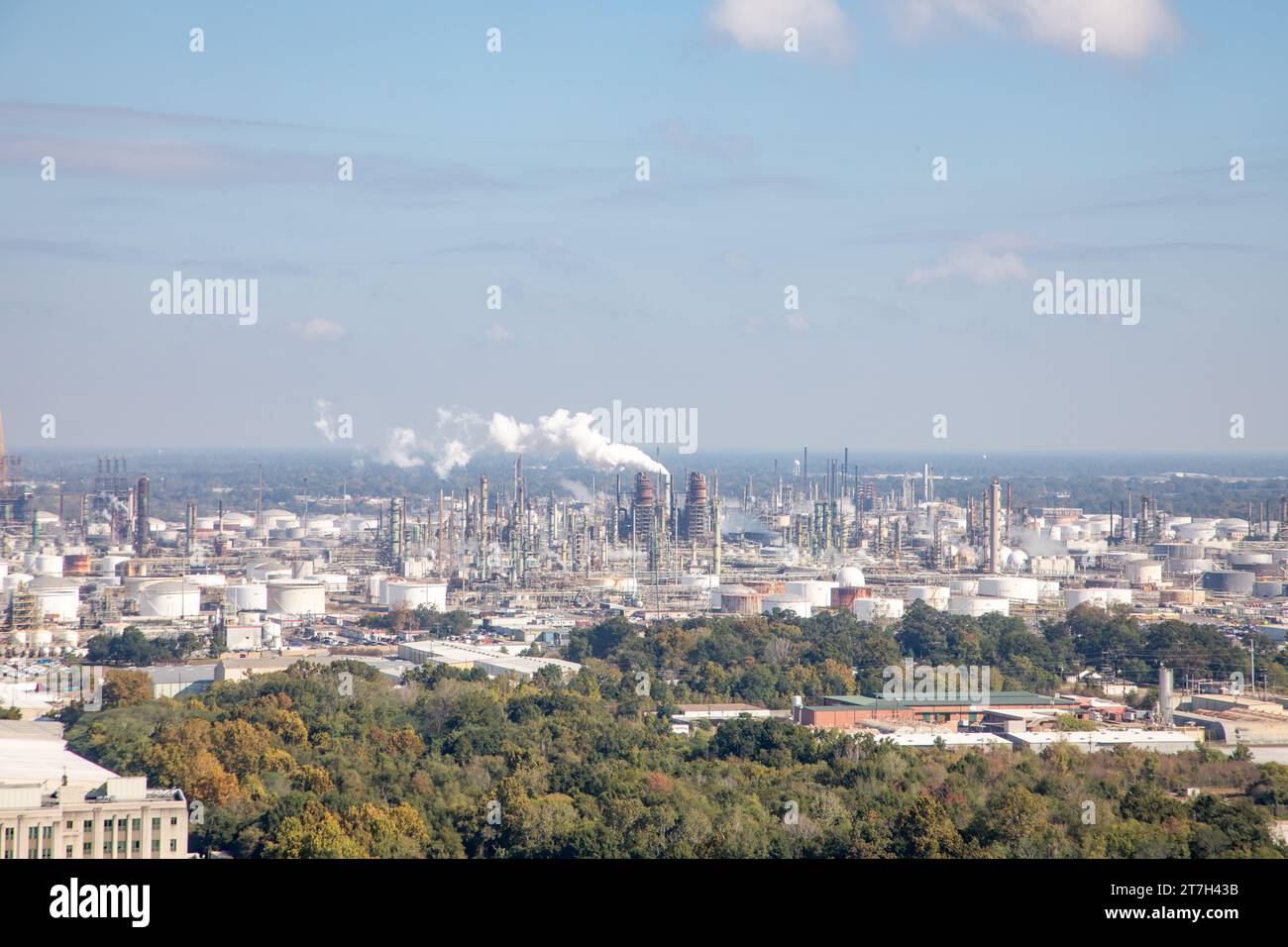 aerial of oil industry near Baton Rouge Stock Photo
