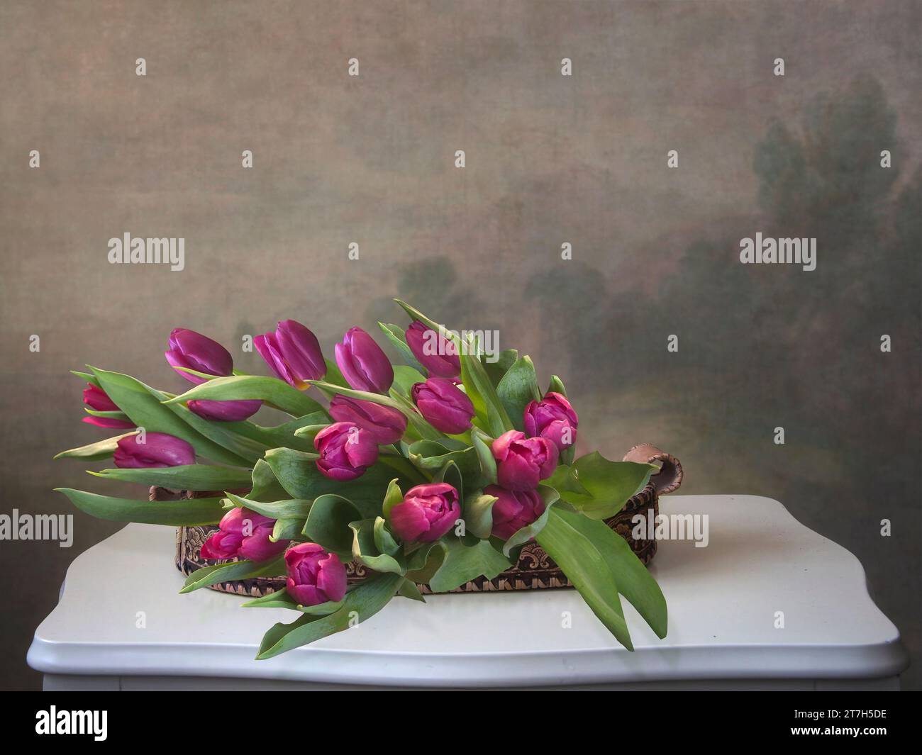 Still life with bouquet of flowers Stock Photo - Alamy