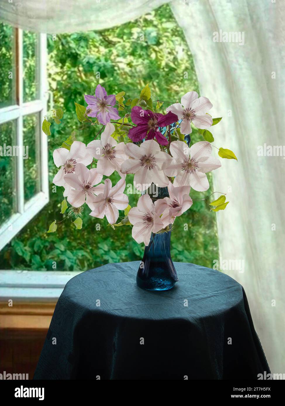 Still life with bouquet of flowers Stock Photo - Alamy