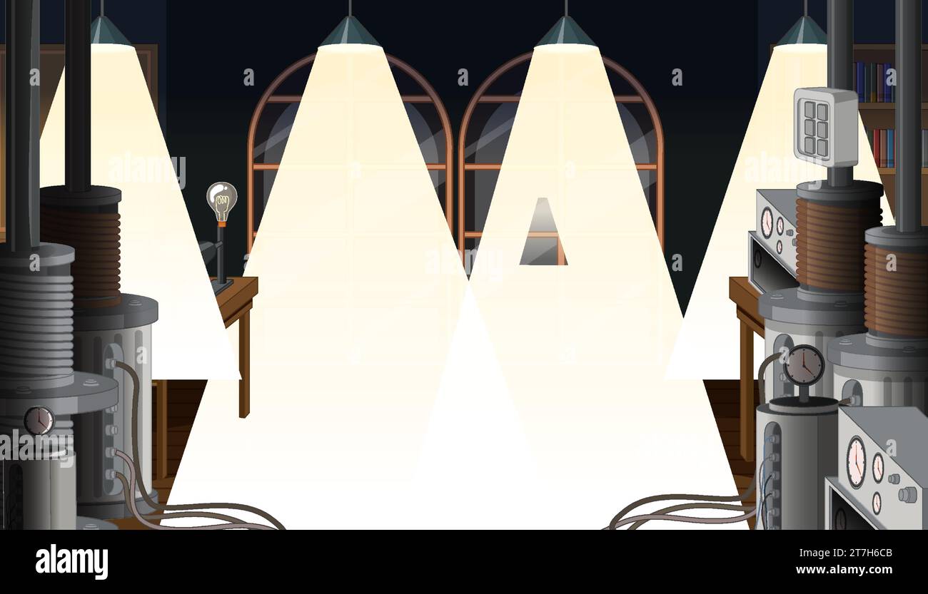 Factory Light Vector A mysterious factory illuminated by a heavenly light Stock Vector Image ...