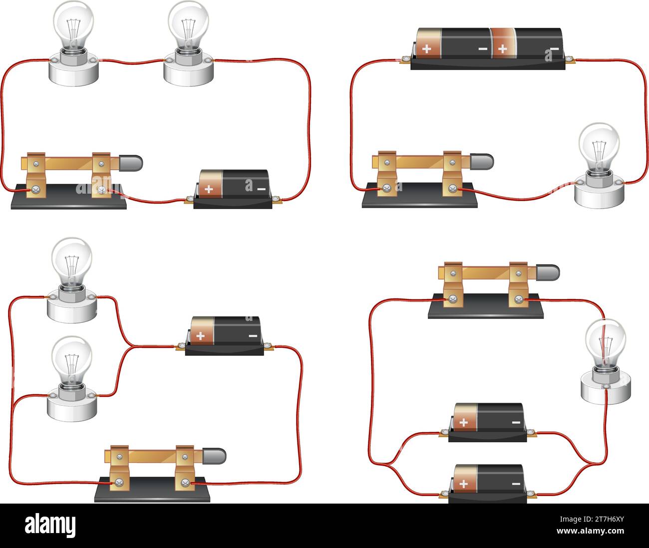 Illustrated infographic showcasing a circuit diagram with batteries and