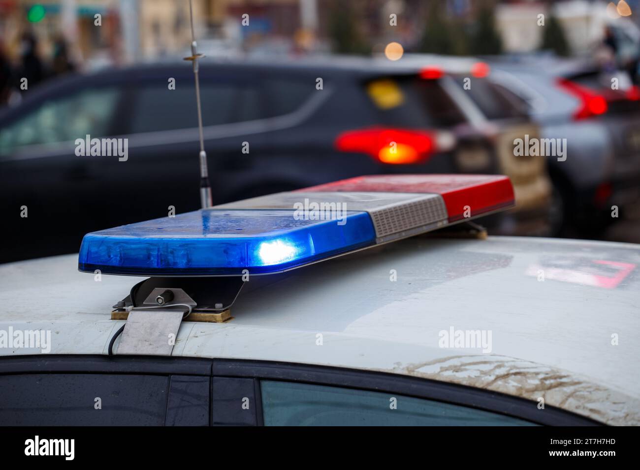 Generic police car flashing lights hi-res stock photography and images ...