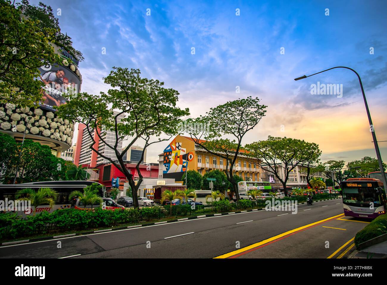 Bugis Street market is a popular tourist destination, and is close to the MRT stop Bugis Station. Stock Photo