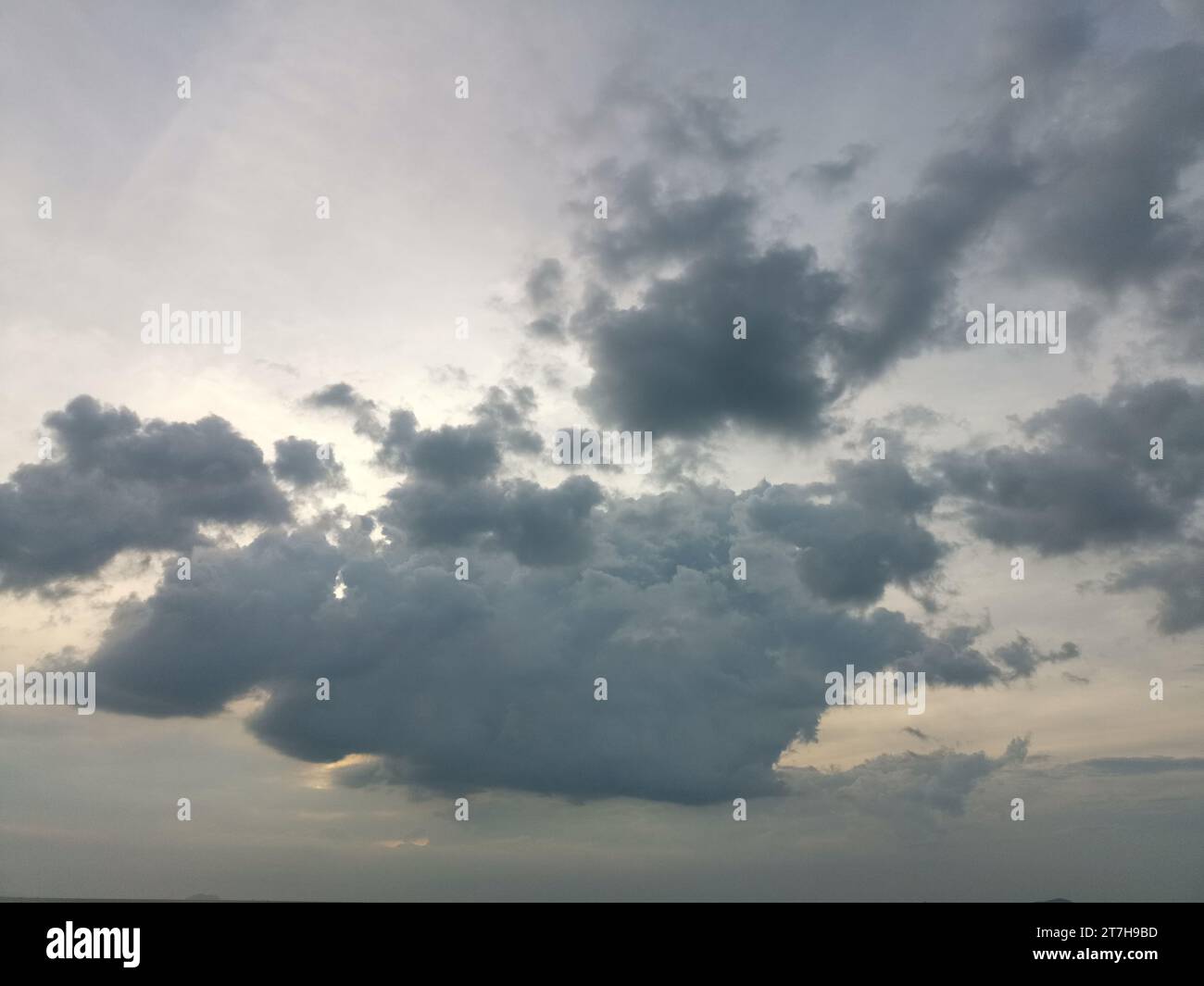 Evening dramatic sky with clouds Stock Photo