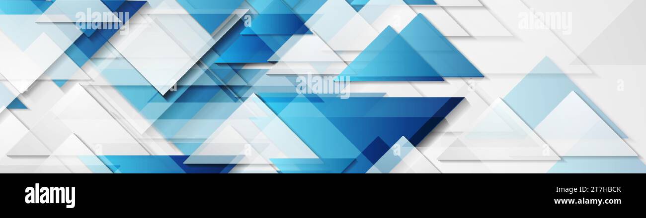 Blue grey glossy triangles abstract technology background. Geometric ...