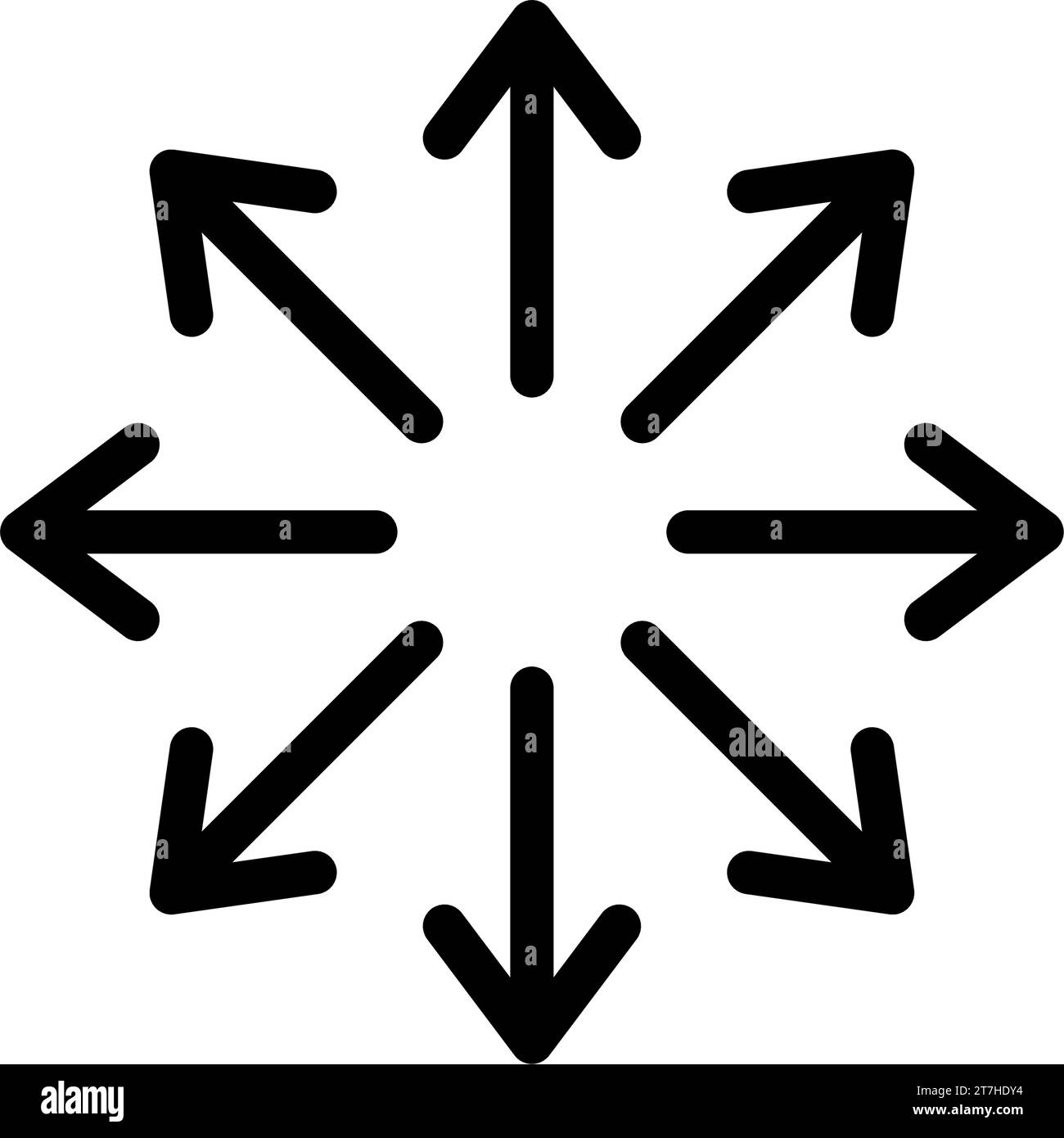 Versatile icon. Multifunction sign. Arrows pointing in different directions. Multipurpose symbol