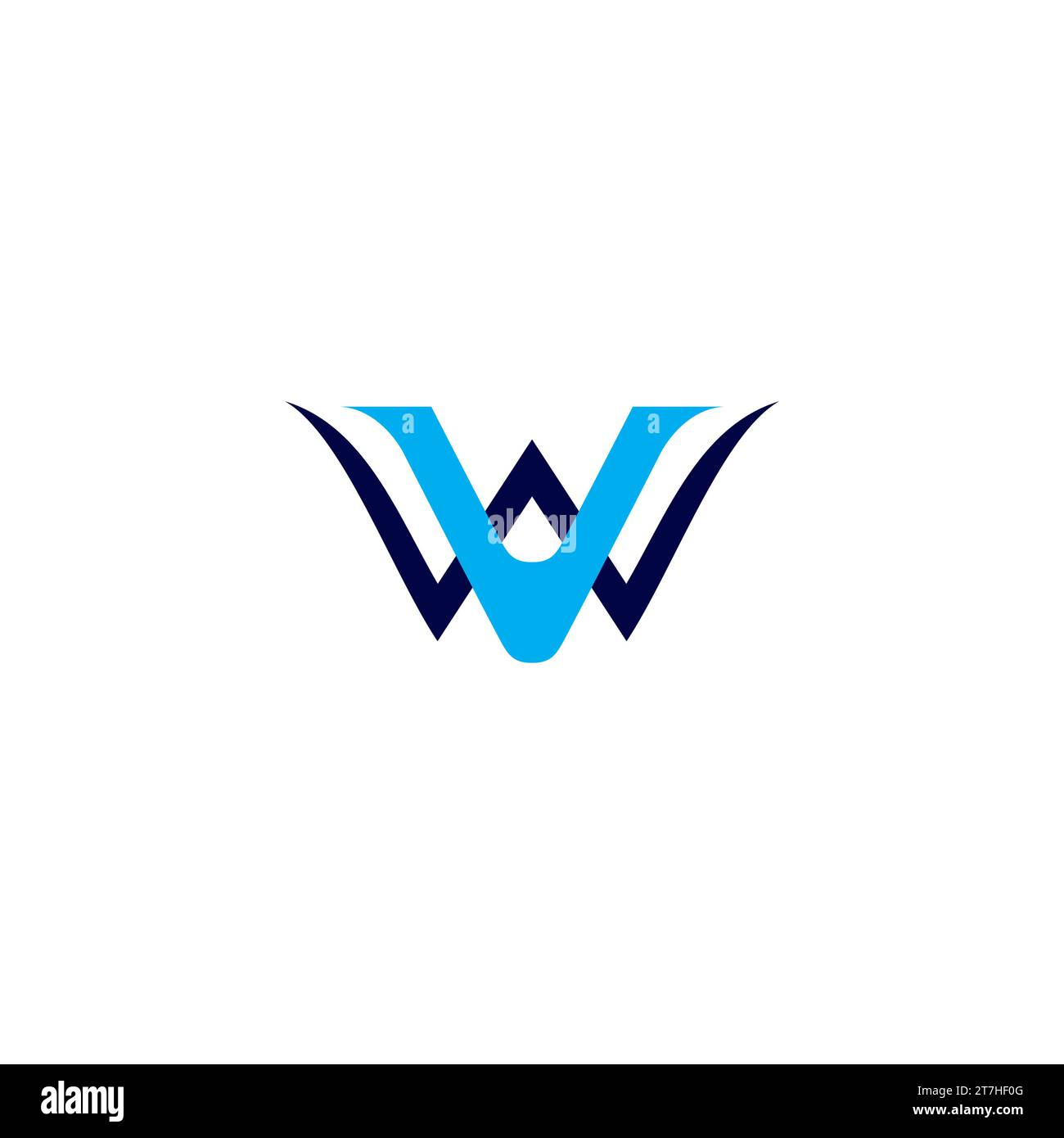 VW Logo Simple With Blue and Black Color Stock Vector