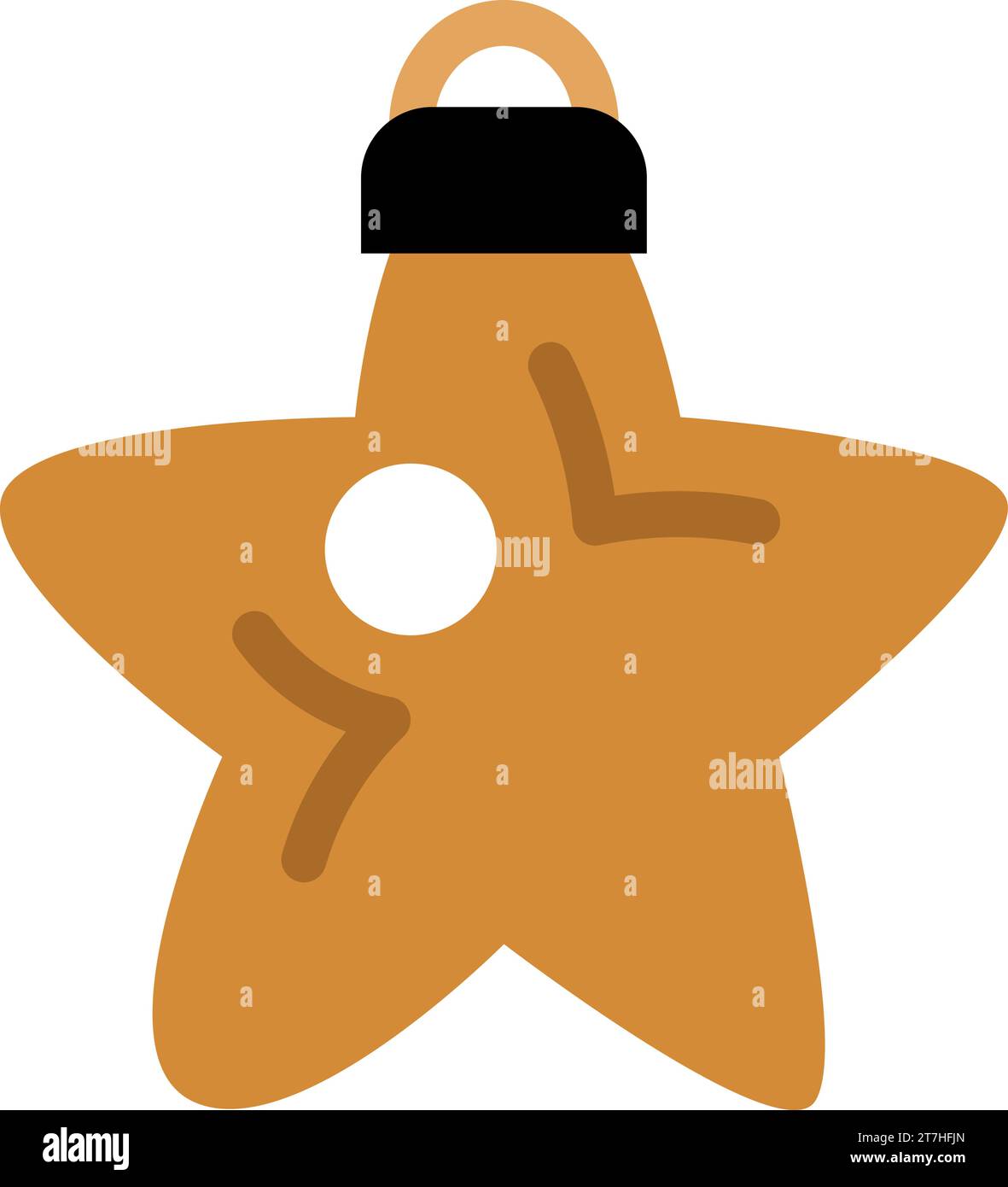 Luxury symbol of star Christmas tree toy with hanging loop. Symbol in